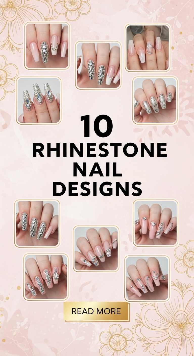 10 Rhinestone Nail Designs