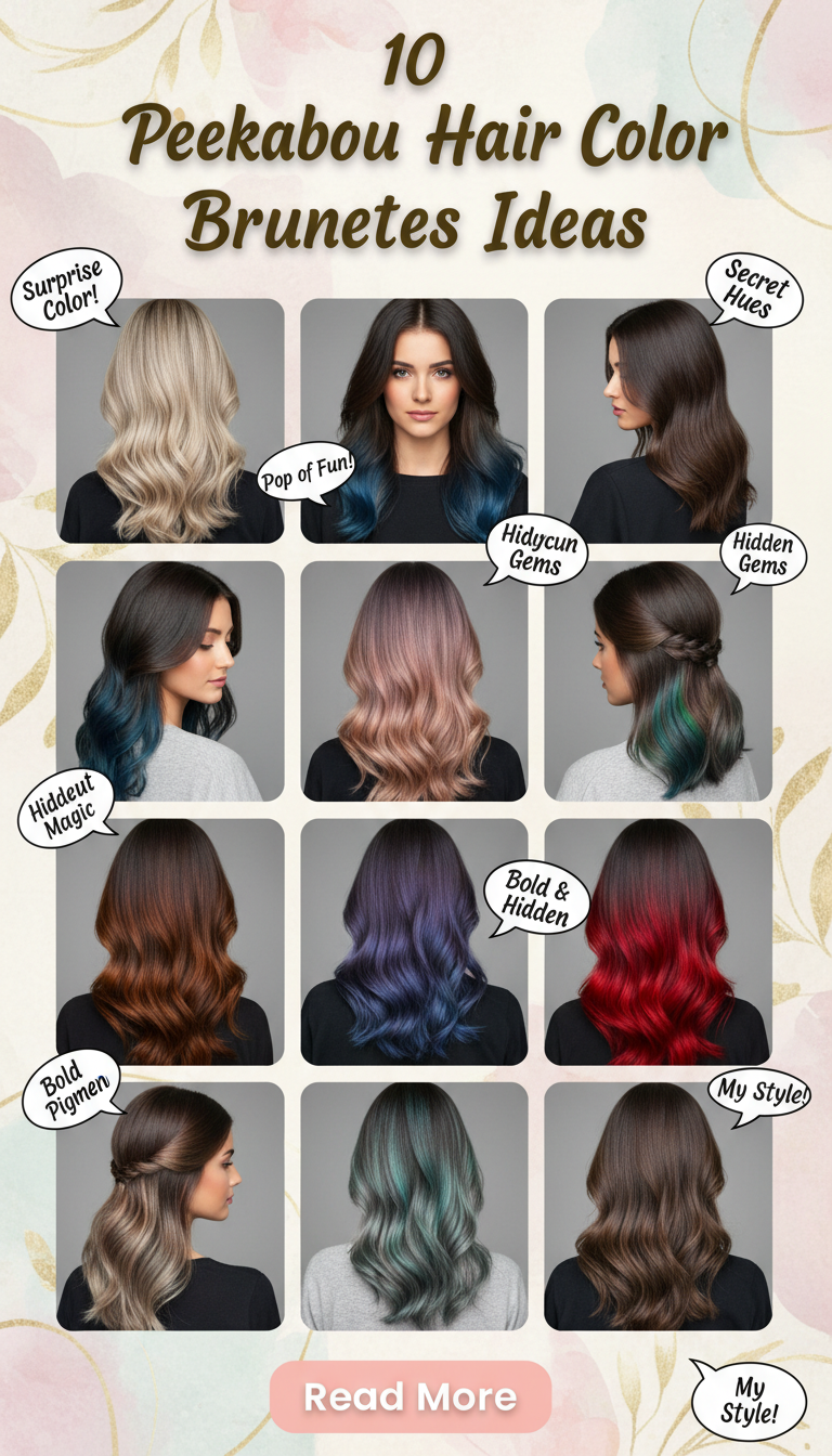 10 Peekaboo Hair Color Brunettes Ideas
