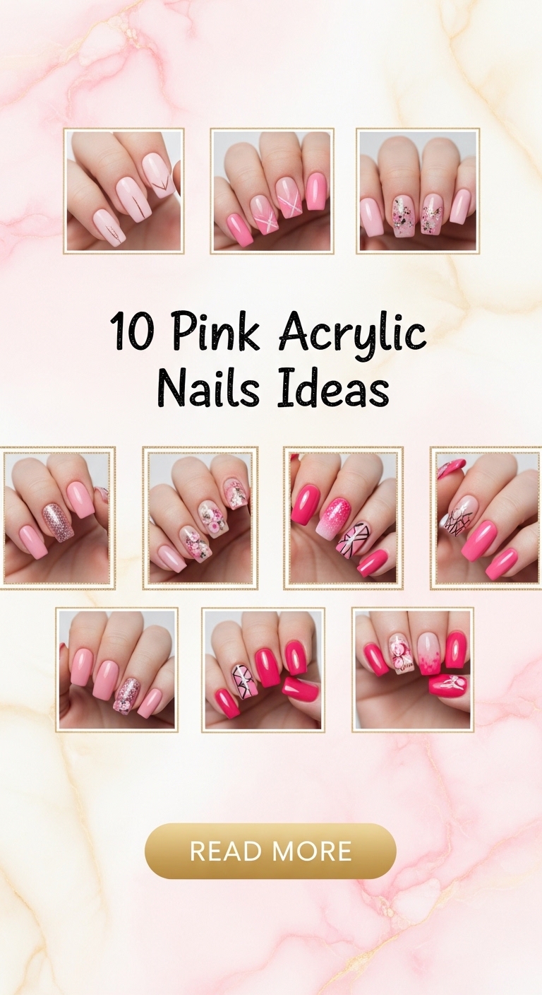 10 Pink Acrylic Nails Ideas