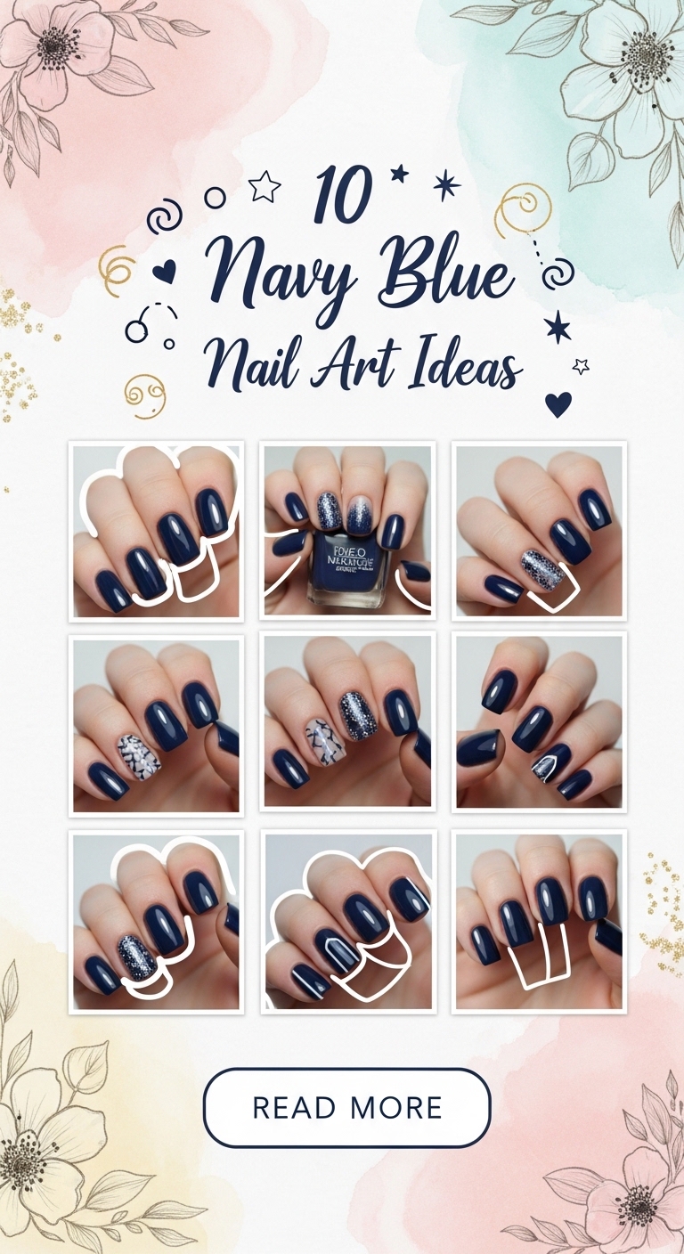 10 Navy Blue Nail Art Ideas