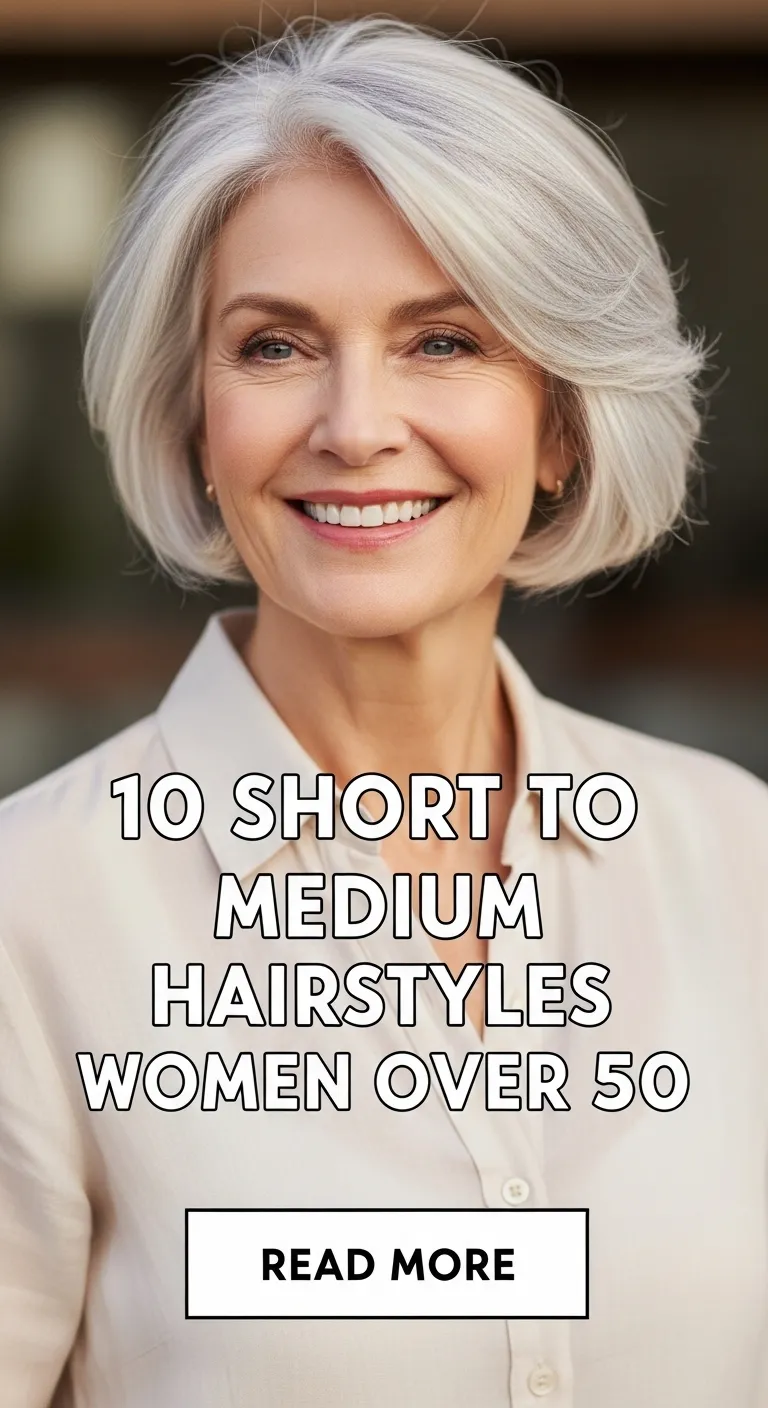 10 Short to Medium Hairstyle Women Over 50