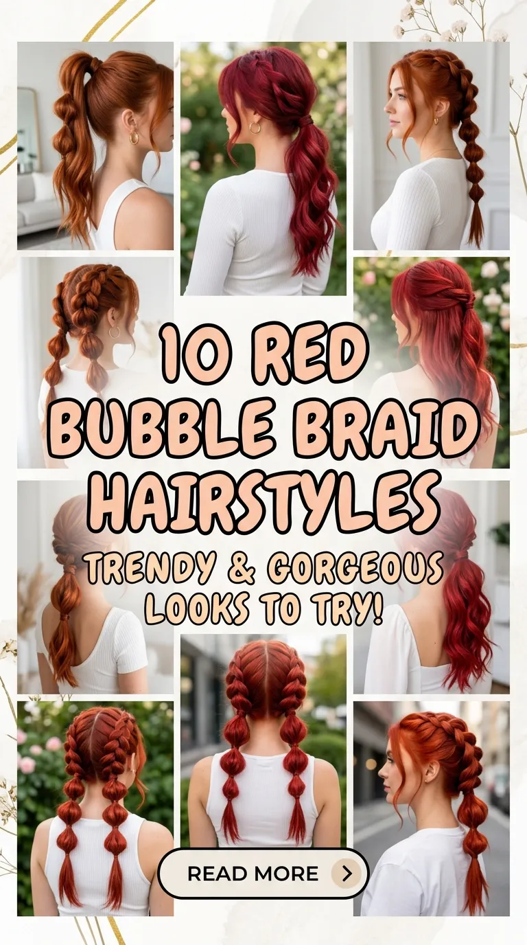 10 Red Bubble Braid Hairstyles
