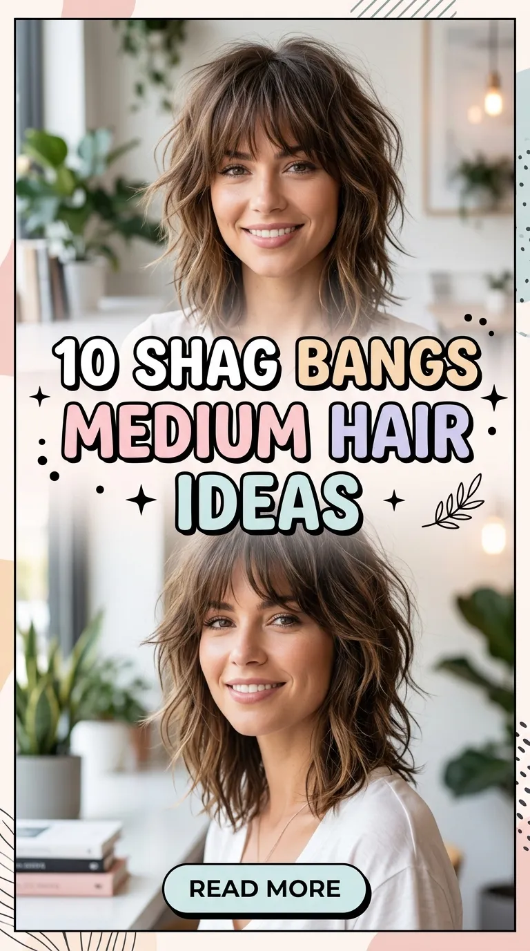 10 Shag Bangs Medium Hair Ideas
