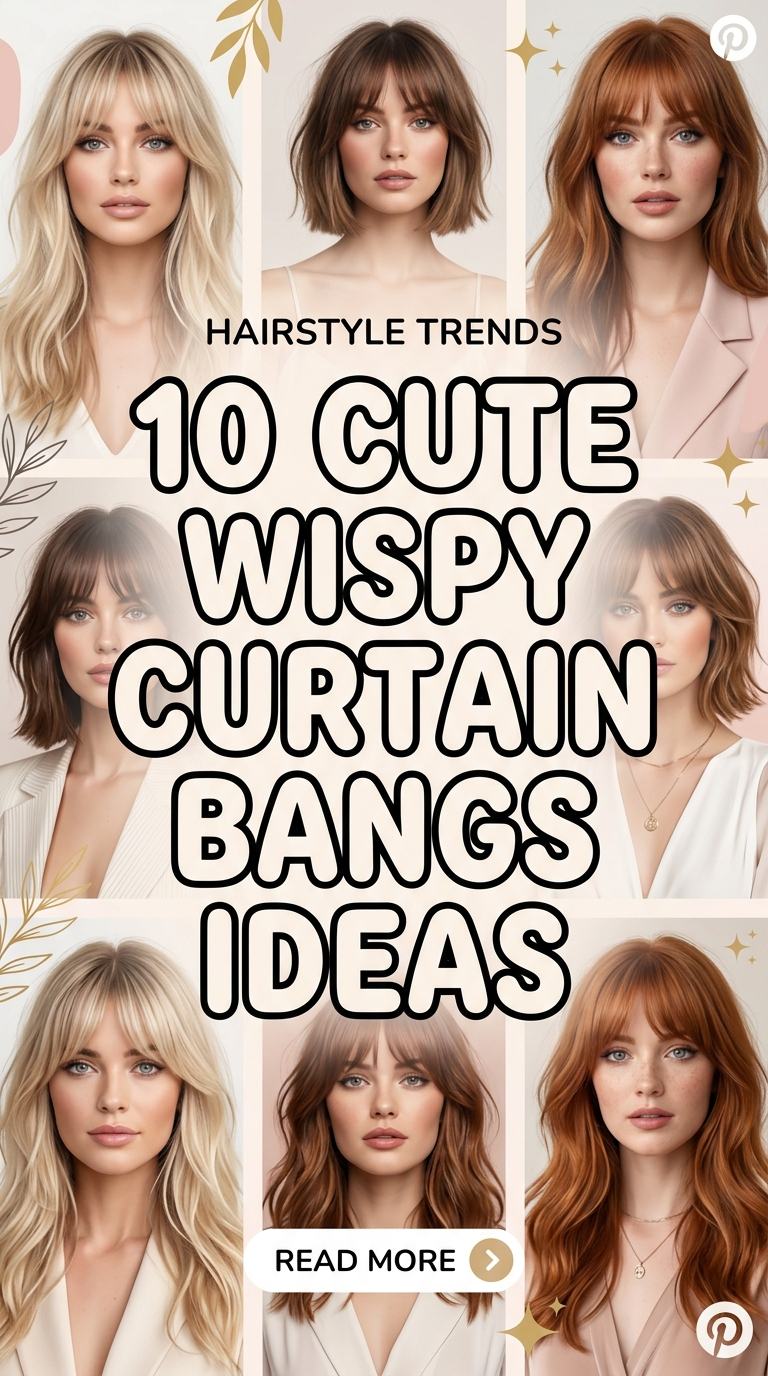 10 Cute Wispy Curtain Bangs ideas