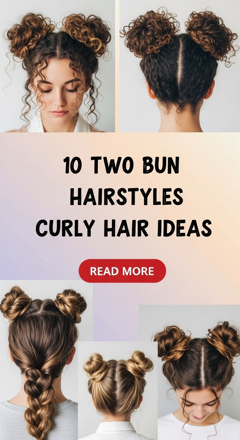 10 Two Bun Hairstyles Curly Hair Ideas