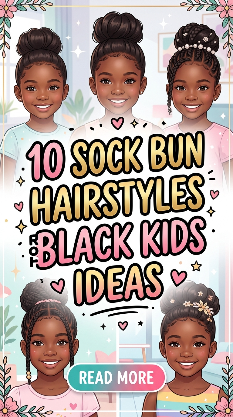 10 Sock Bun Hairstyles For Black Kids Ideas