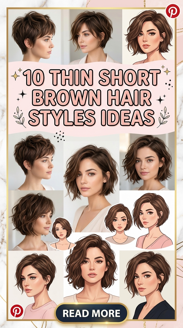 10 Thin Short Brown Hair Styles Ideas