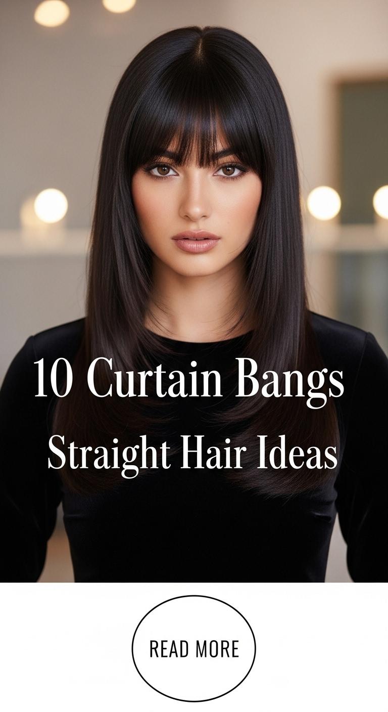 10 Curtain Bangs Straight Hair Ideas